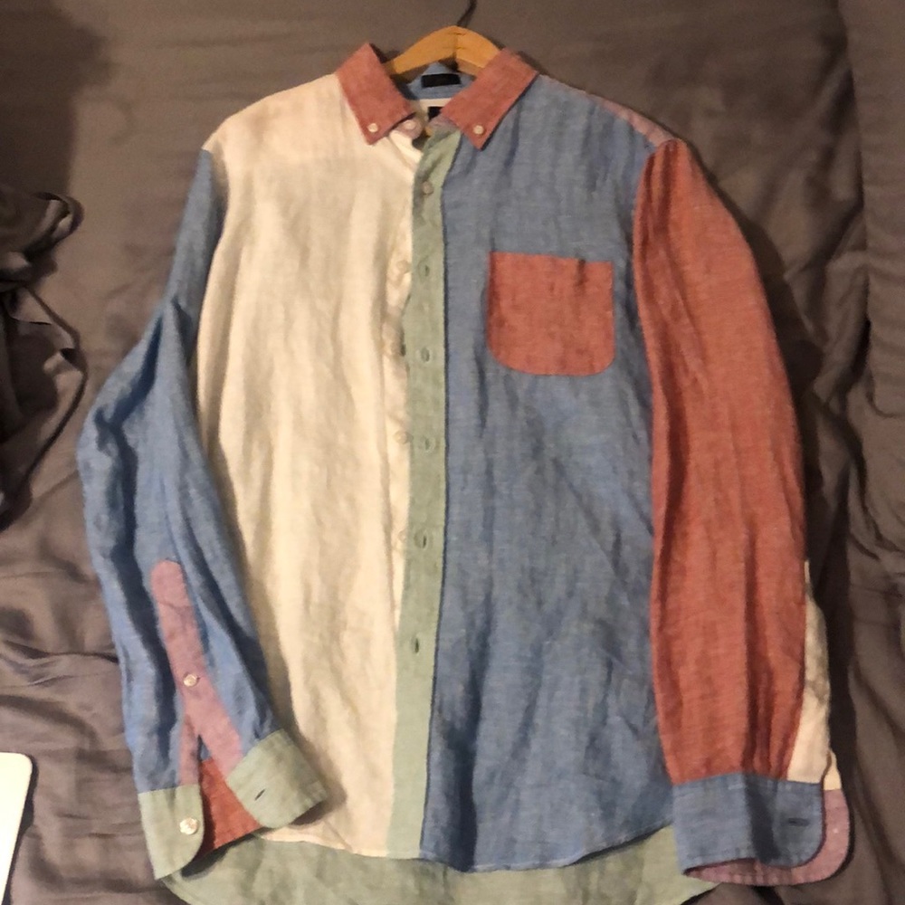 J Crew button up easter color block